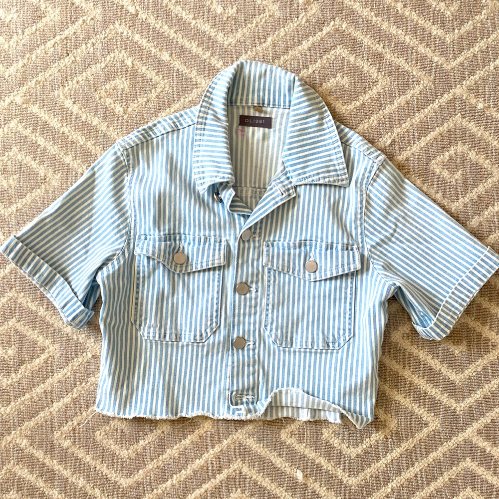 Denim button up short sleeve top from DL1961